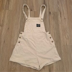 shein tan overall shorts size xs